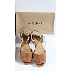 Lucky Brand Channing Flat Sandals Size 9 Tan Strappy New w/Box Spring/Summer